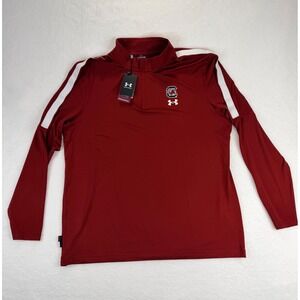 Under Armour Mens South Carolina Gamecocks Quarter Zip Pullover Garnet 2XL NEW